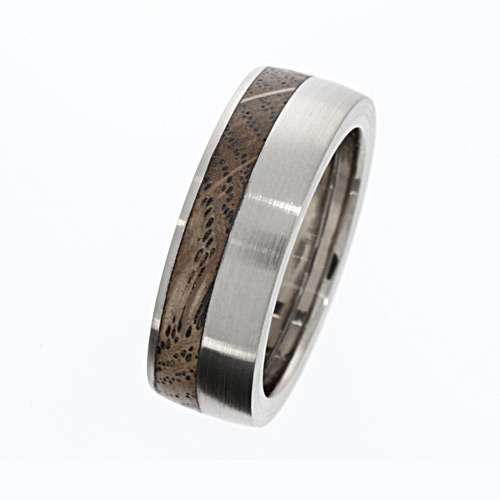 Ring mit Holzeinlage Eiche Edelstahl HR-ST001