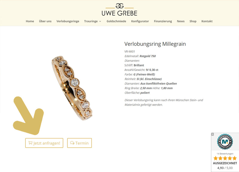 Schicken Sie Ihre Anfrage zu Trauringen und Verlobeungsringen Schicken Sie Ihre Anfrage zu Trauringen und Verlobeungsringen