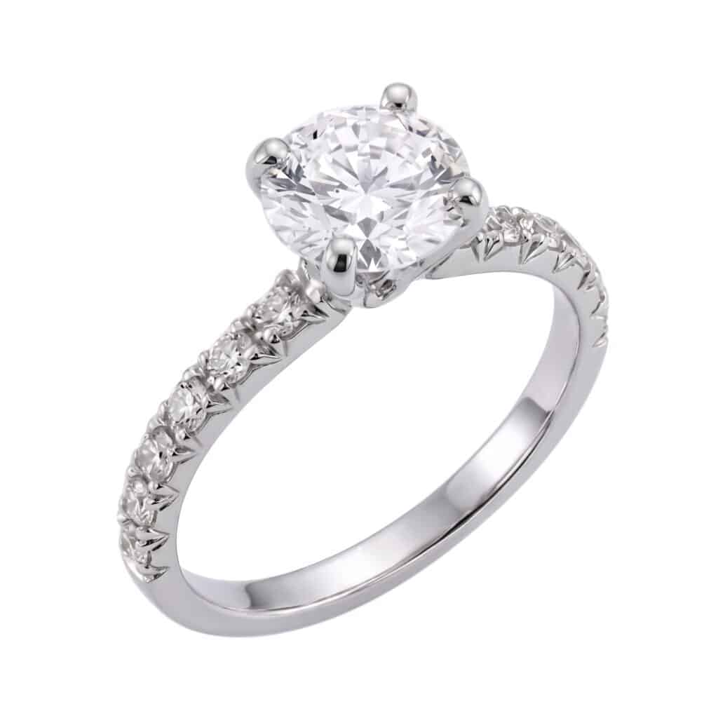 Verlobungsring 585 Weißgold 1ct Labor Diamant