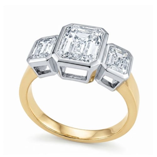 Verlobungsring Emerald Cut Labor Diamant